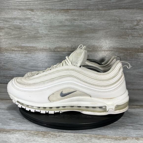 Nike Men’s Air Max 97 921826-101 White Wolf Grey Athletic Shoes Size 12 - Picture 1 of 9